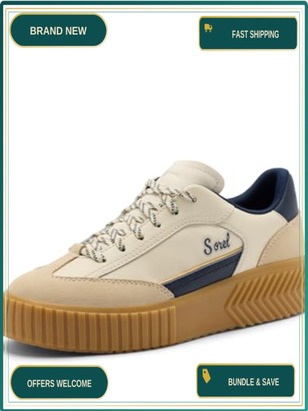Sorel Leather Suede Retro Sneakers Women's Lightweight Lace-Up